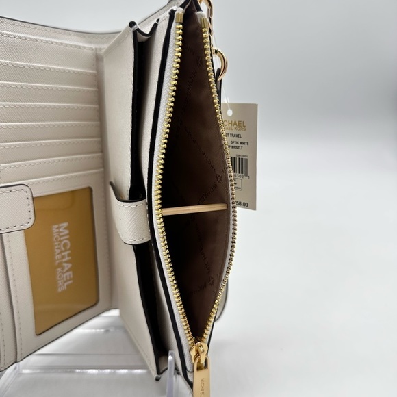 Michael Kors Large Double Zip Wallet Wristlet White - Picture 9 of 11